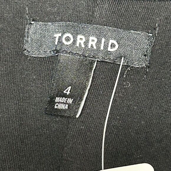 Torrid Womens 4X Black Jersey‎ Knit 3/4 Roll Tab Sleeve Blazer Open Front NWT - Picture 5 of 11
